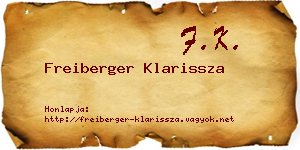 Freiberger Klarissza névjegykártya